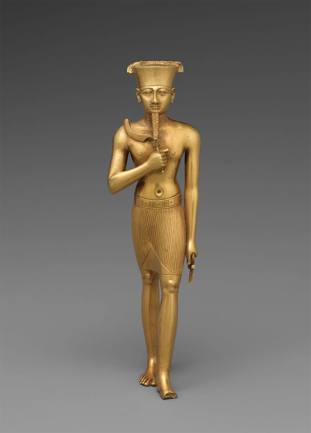 Solid gold statuette of the Egyptian god Amun